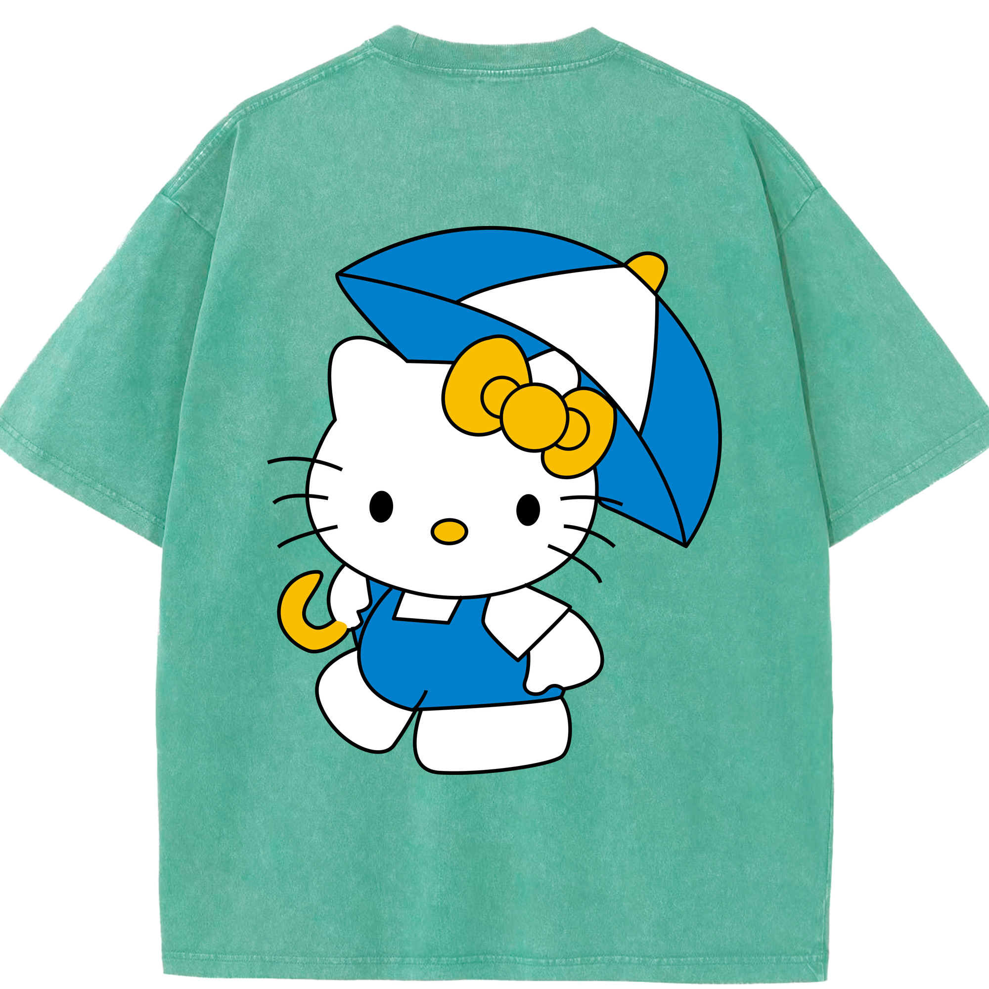 （画像用） Hello Kitty ハローキティ 綿100% ヴィンテージ風 半袖Tシャツ（背面プリント）